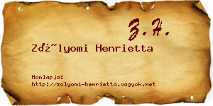 Zólyomi Henrietta névjegykártya
